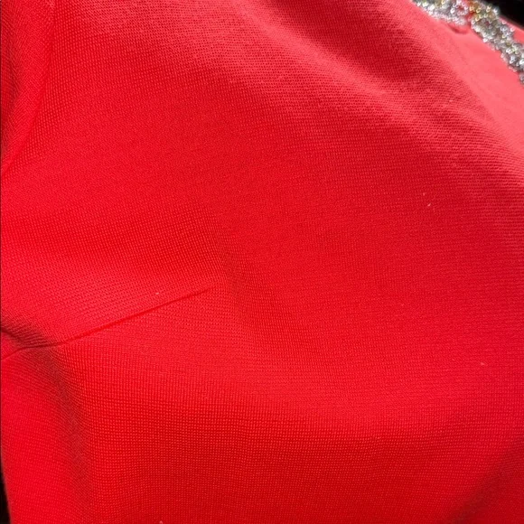 Vintage Chic Orange Midi Dress with Gold & White Embellishment - Picture 7 of 10